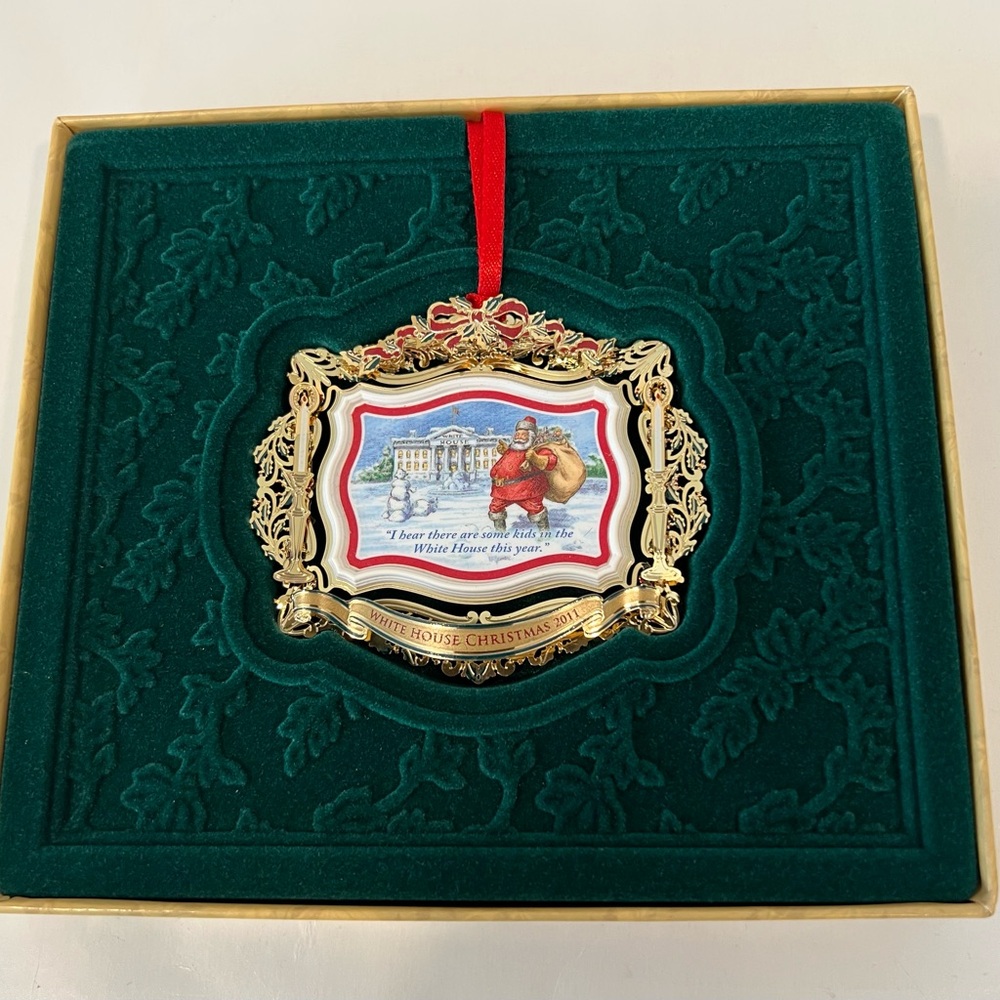 2011 White House Theodore Roosevelt Christmas Ornament - Gold-Plated Brass